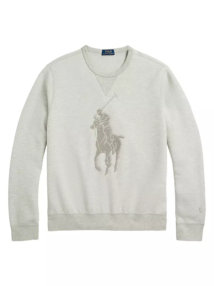 

Толстовка двойной вязки из синели с логотипом Polo Ralph Lauren, цвет light sport heather