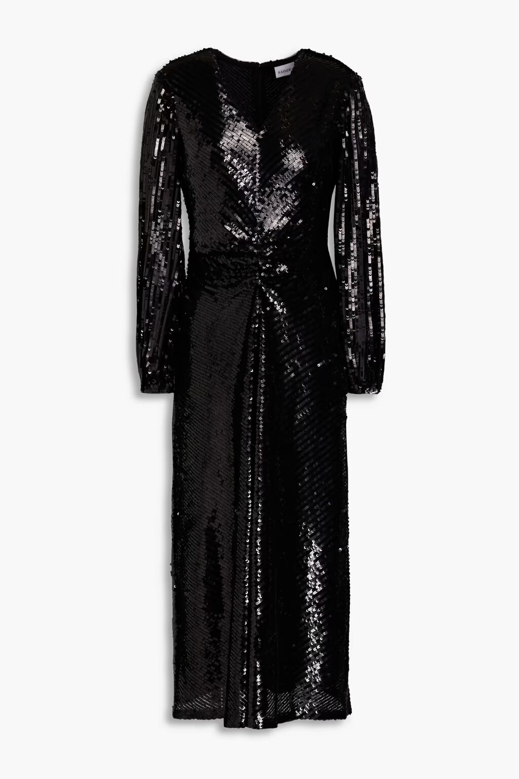 

Платье миди из тюля со сборками и пайетками Raishma, черный