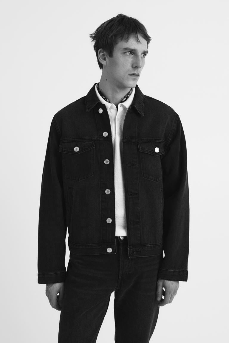 Джинсовая куртка стандартного кроя H&M, черный