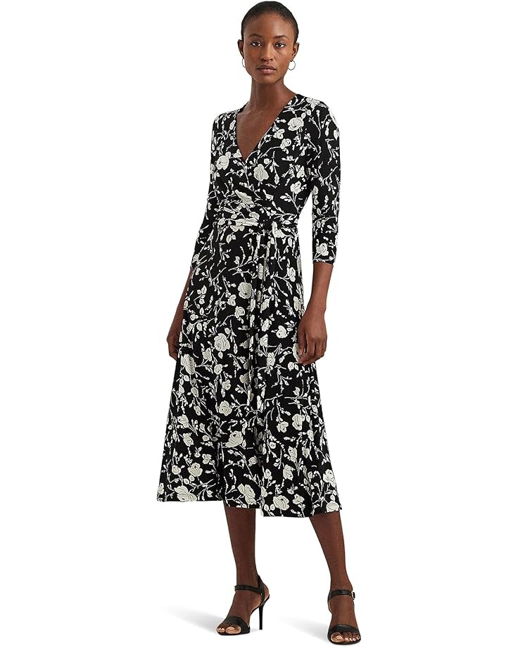 

Платье LAUREN Ralph Lauren Floral Surplice Jersey, черный