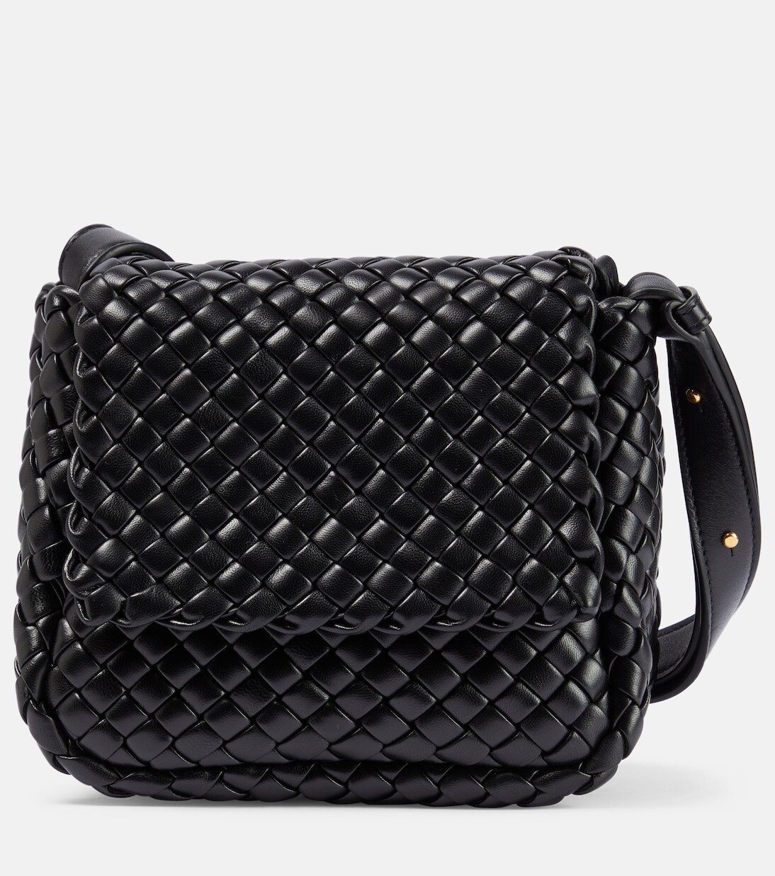 

Миниатюрная кожаная сумка через плечо cobble Bottega Veneta, черный