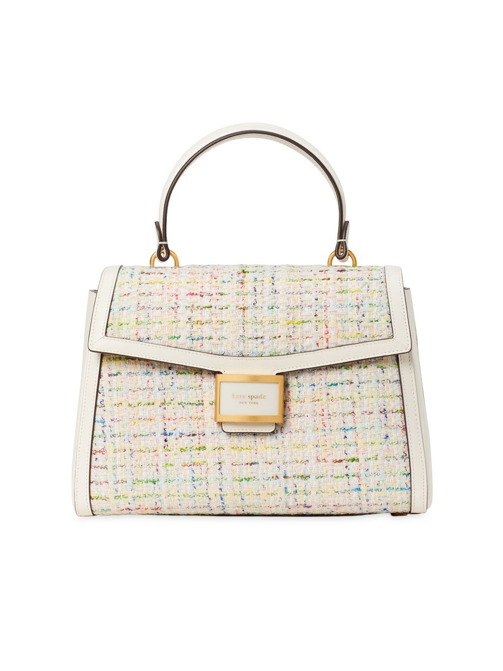 

Твидовая сумка Katy среднего размера с верхней ручкой kate spade new york, кремовый