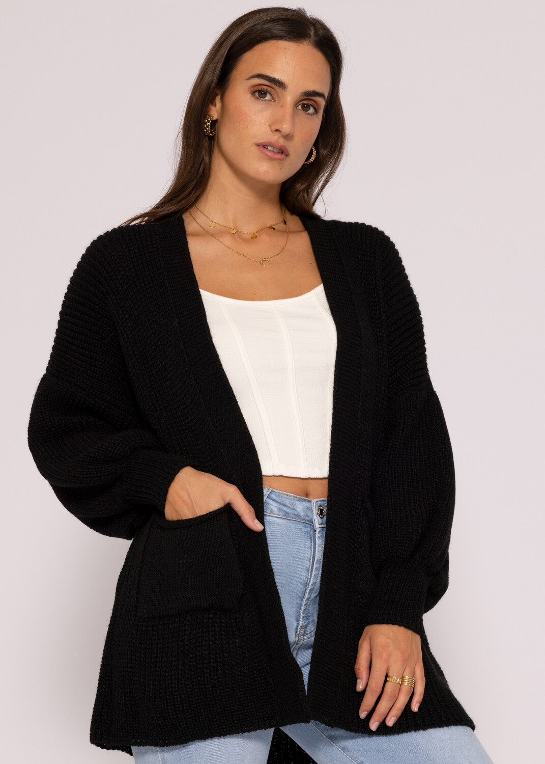 

Кардиган SASSYCLASSY Oversize Strick, черный