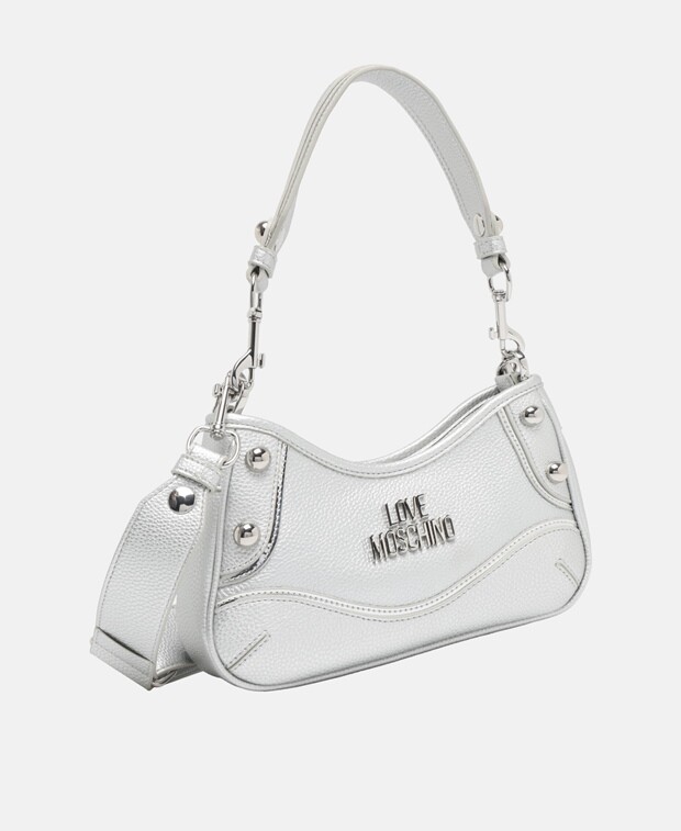 

Кожаная сумка-мессенджер Love Moschino, серебряный