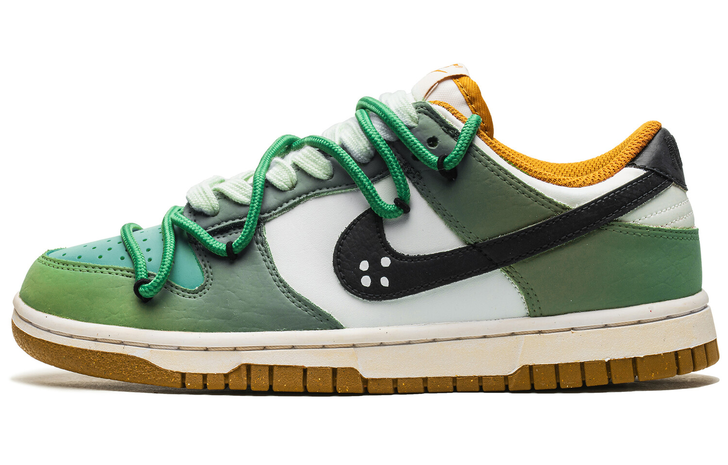 

Кроссовки Nike Dunk Skateboarding Shoes Women's Low-top Black/green, зеленый