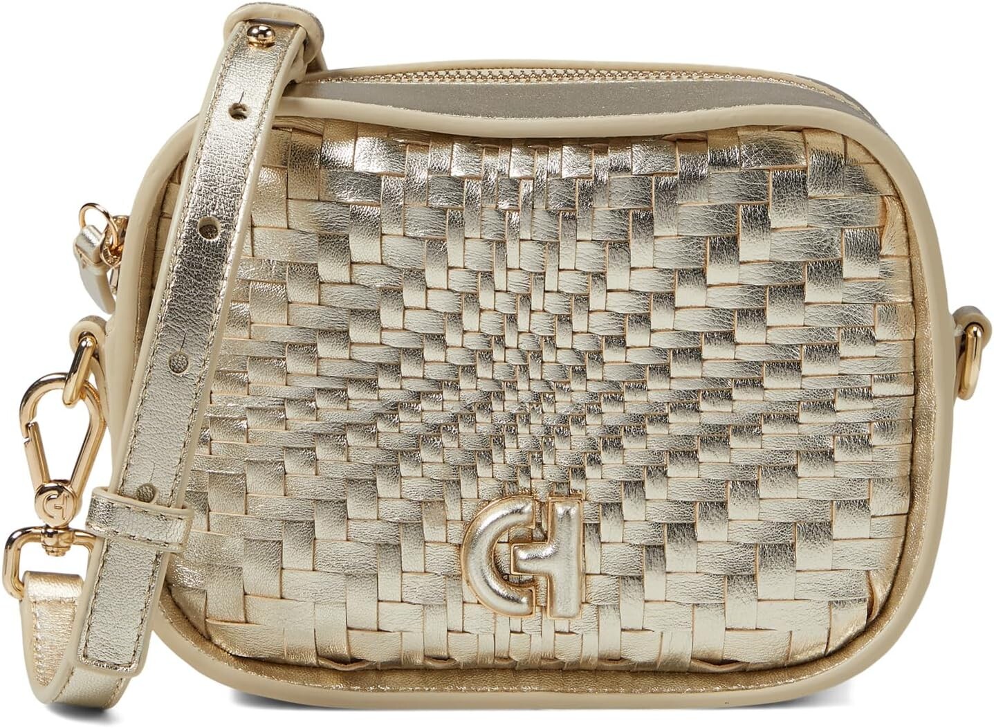 

Сумка для фотоаппарата Genevieve Weave Essential Cole Haan, цвет Gold Woven
