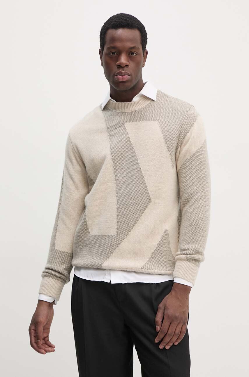 

Шерстяной свитер Armani Exchange, бежевый