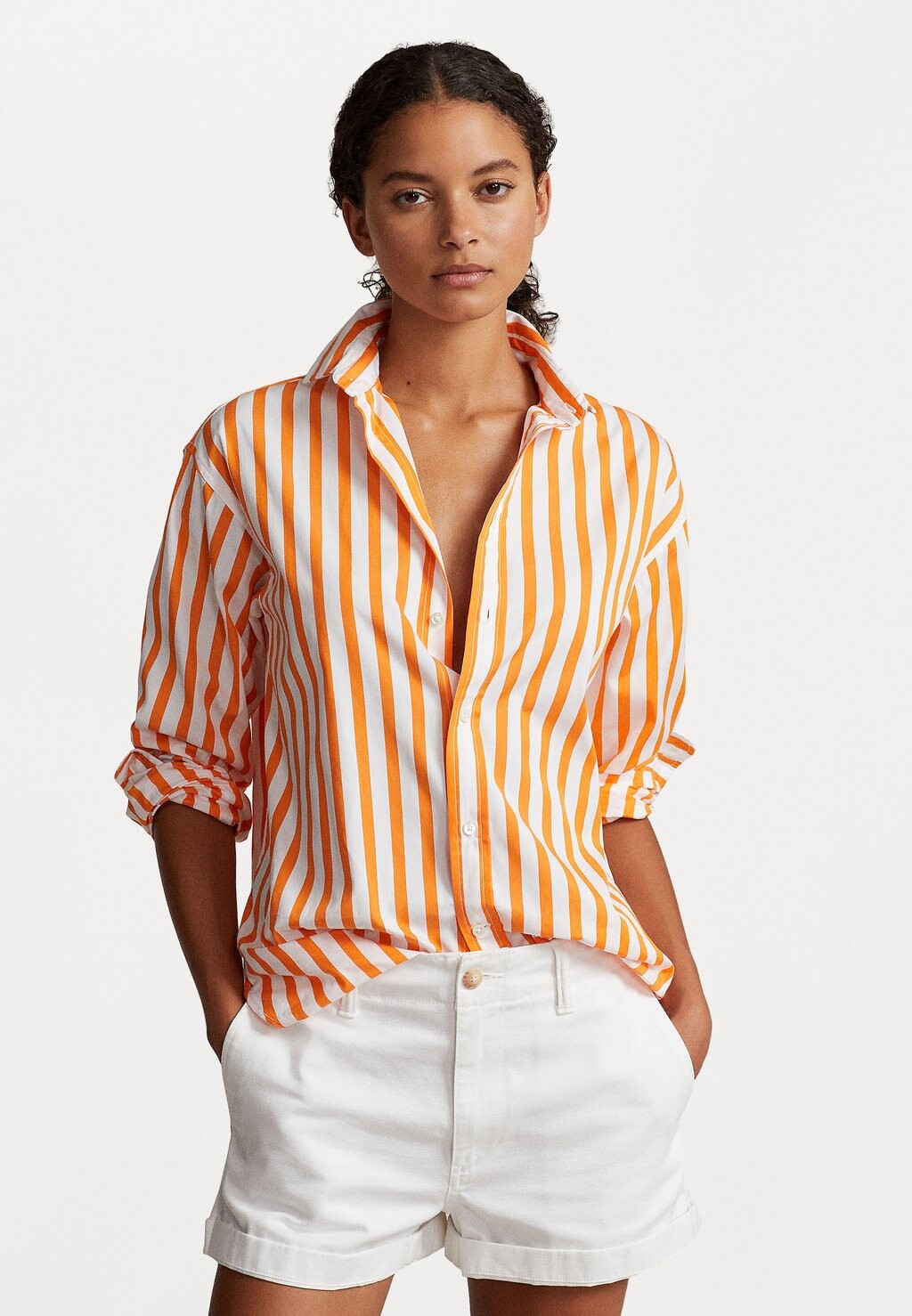 

Рубашка Long Sleeve Polo Ralph Lauren, цвет orange/white