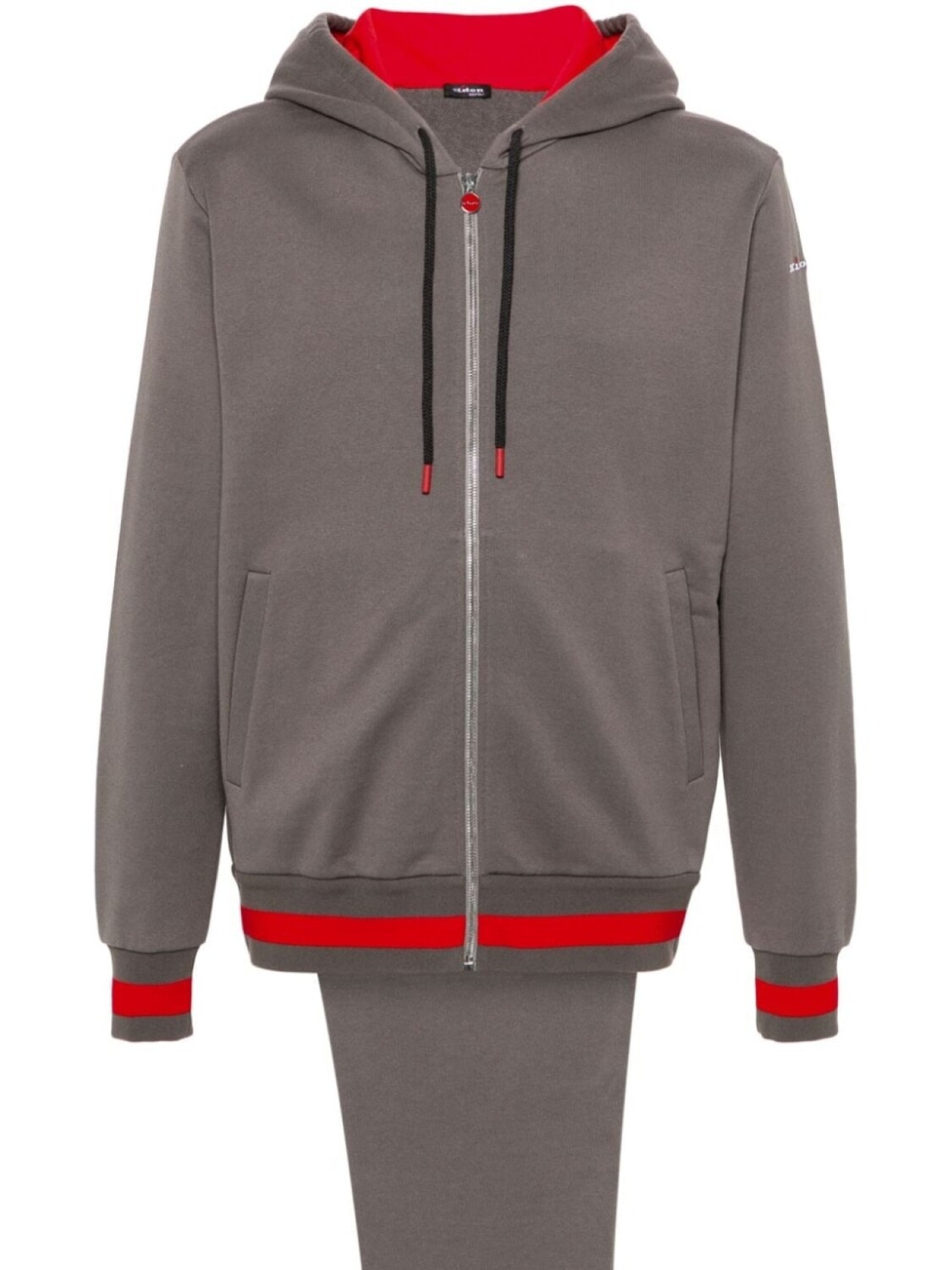 

Kiton спортивный костюм с вышитым логотипом, серый