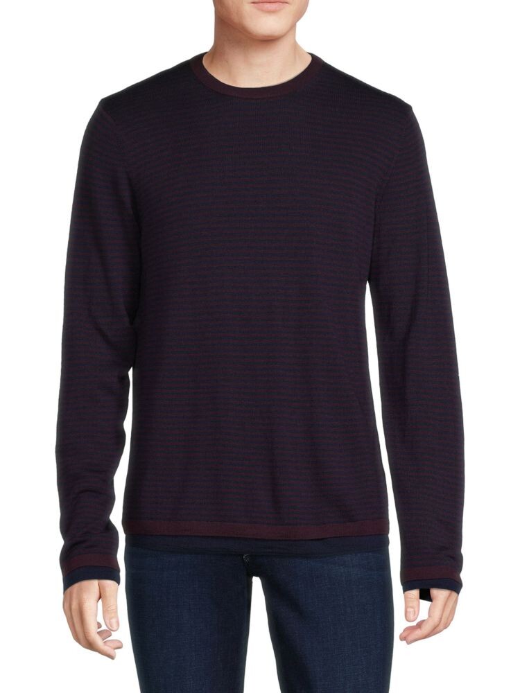 

Полосатый свитер из мериносовой шерсти Vince, цвет Black Plum