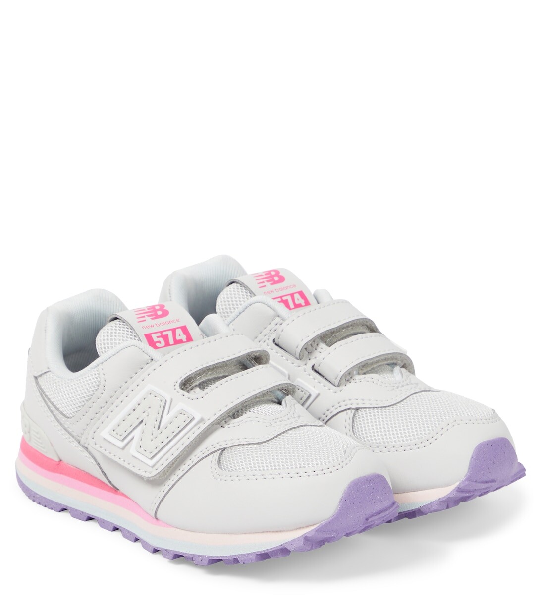 

Кроссовки 574 с кожаной отделкой New Balance, серый