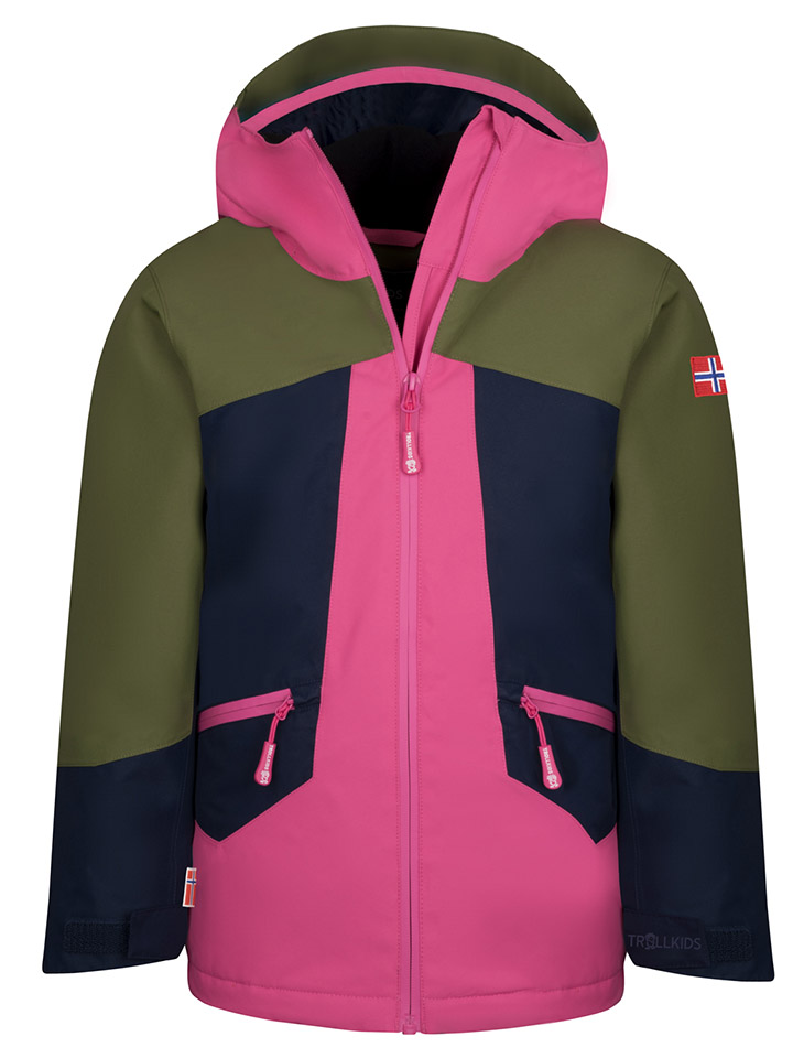Лыжная куртка Trollkids Rauland, цвет Pink/Khaki лыжная куртка trollkids lifjell цвет grau pink