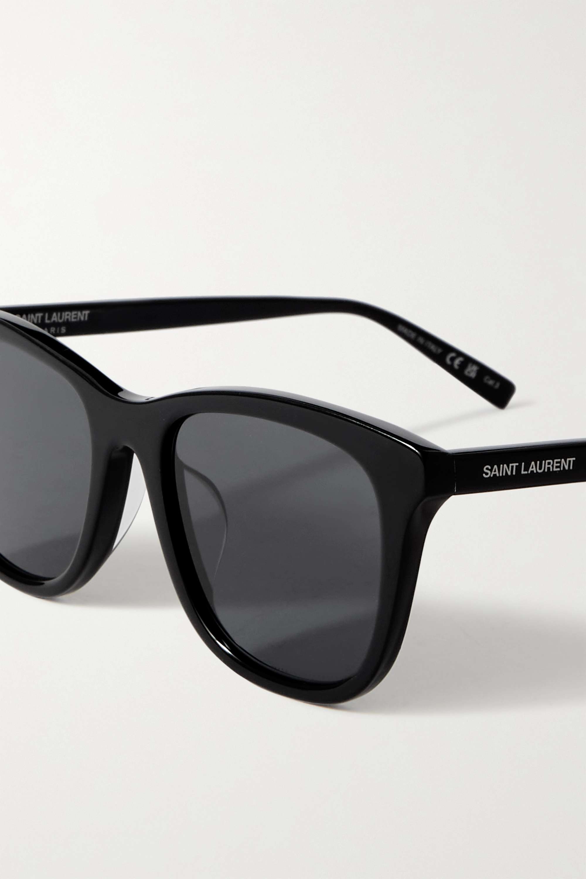 SAINT LAURENT EYEWEAR солнцезащитные очки в квадратной оправе из ацетата, черный