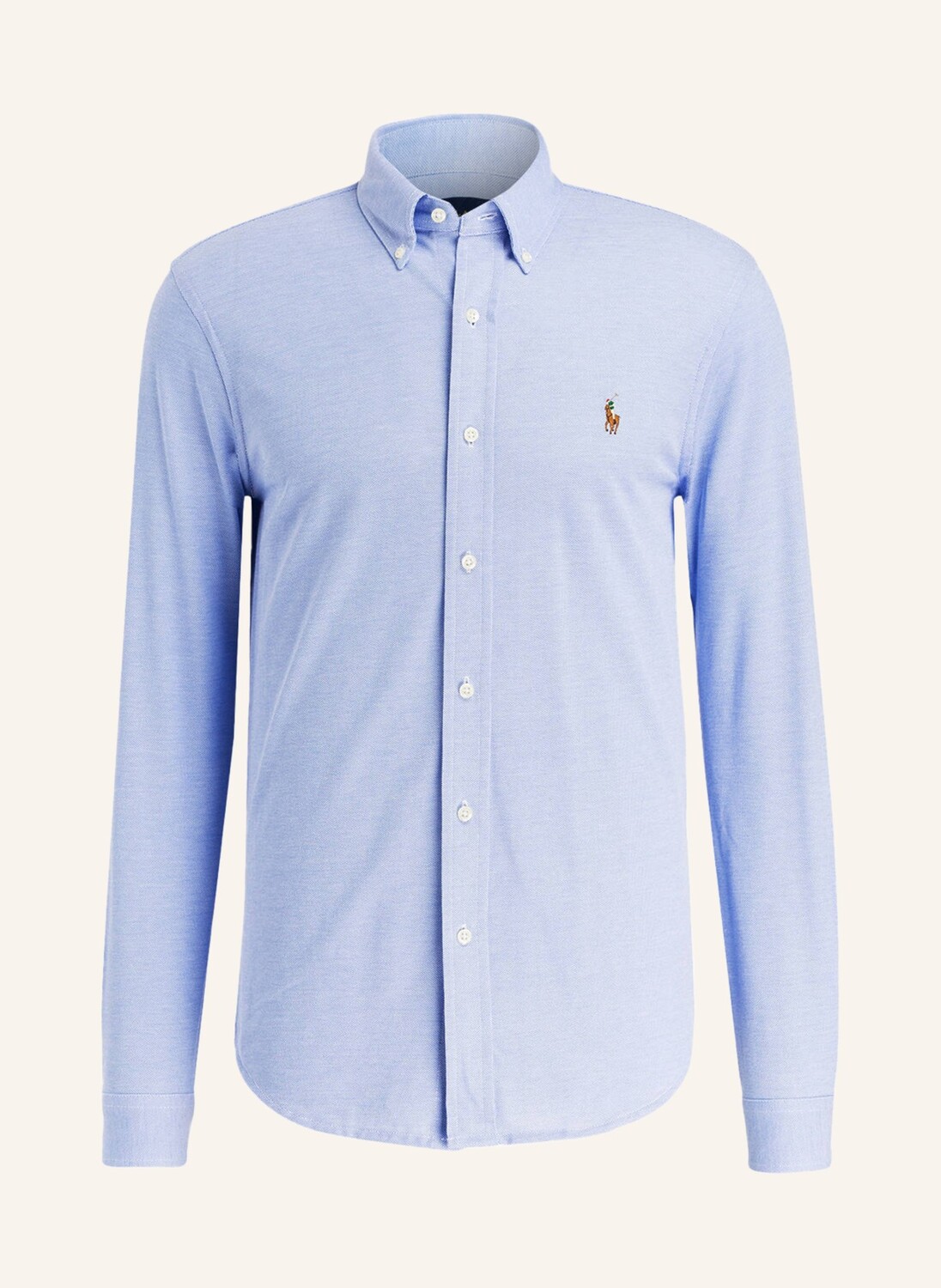 

Рубашка POLO RALPH LAUREN Piqué-Custom Slim Fit, светло-синий