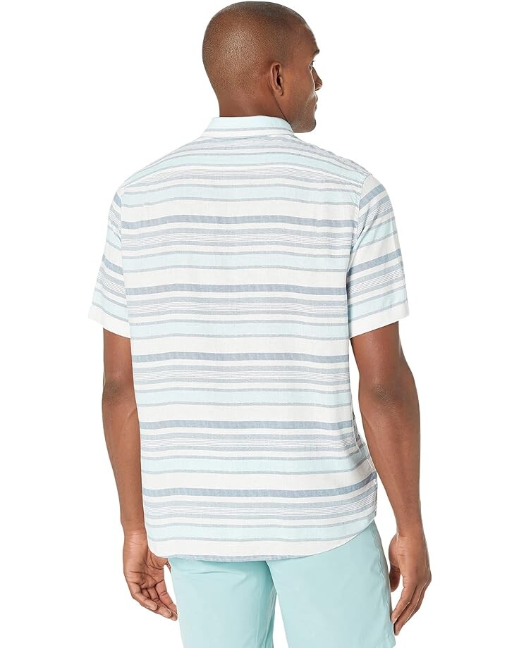 

Рубашка Southern Tide Short Sleeve Stonehill Stripe Sport Shirt, цвет Classic White