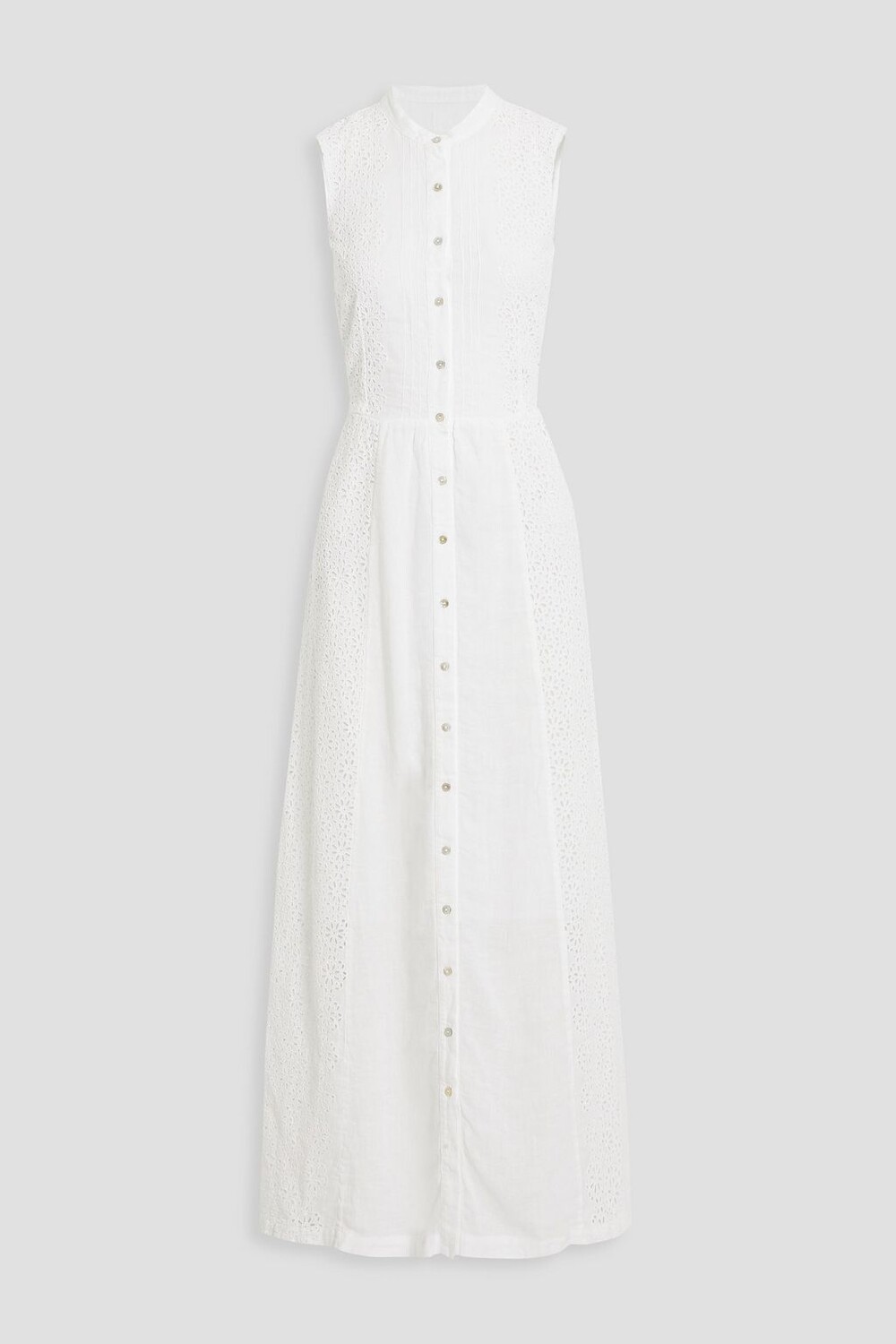 

Платье макси Broderie Anglaise со вставками 120% LINO, белый