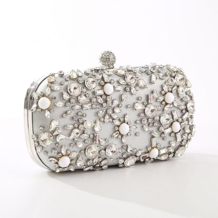 

Клатчи с кристаллами и бусинами PEACH ACCESSORIES, серебро