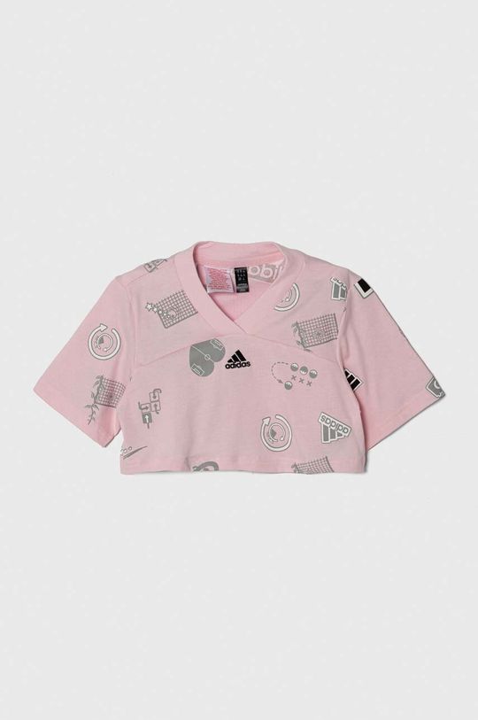 цена adidas Детская хлопковая футболка, розовый