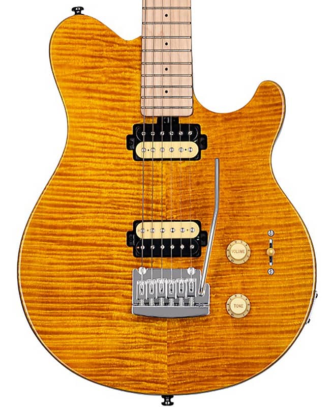 Электрогитара Sterling by Music Man SUB Axis Flame Maple Top - Trans Gold электрогитара sterling axis in flame maple trans gold ax3fm tgo m1