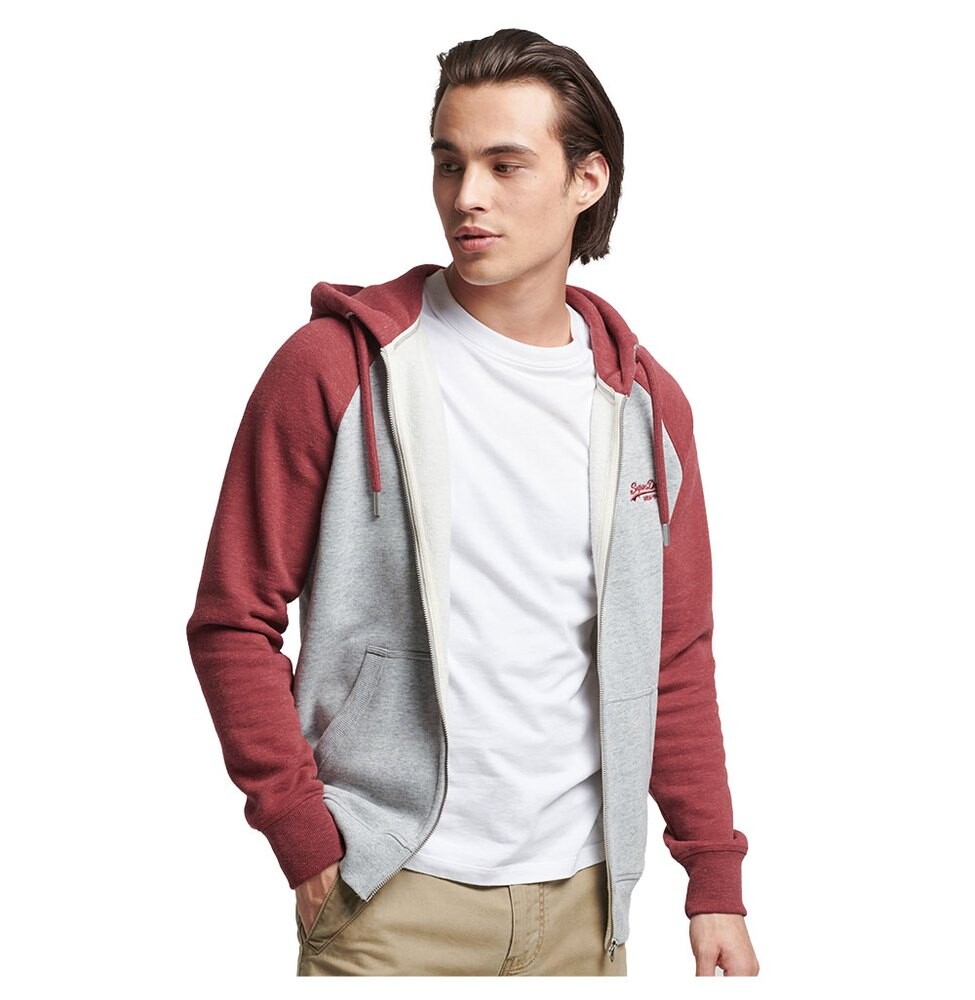 

Толстовка Superdry Vle Baseball Full Zip, красный