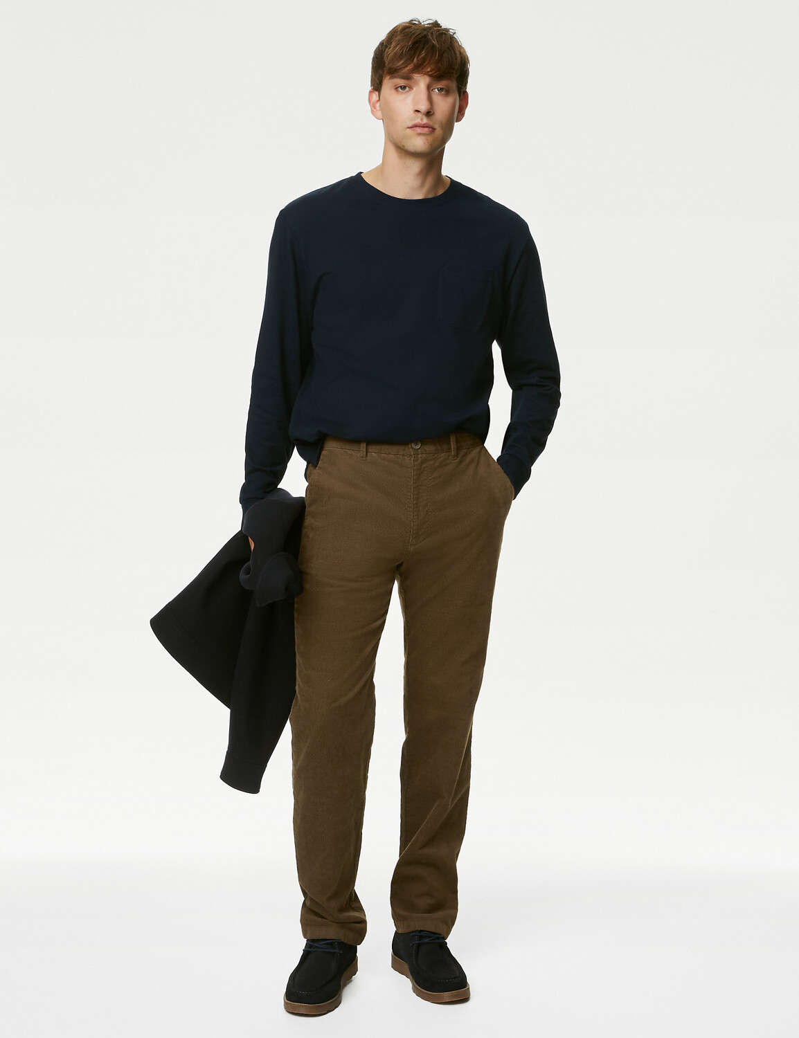 

Вельветовые эластичные брюки чинос обычного кроя Marks & Spencer