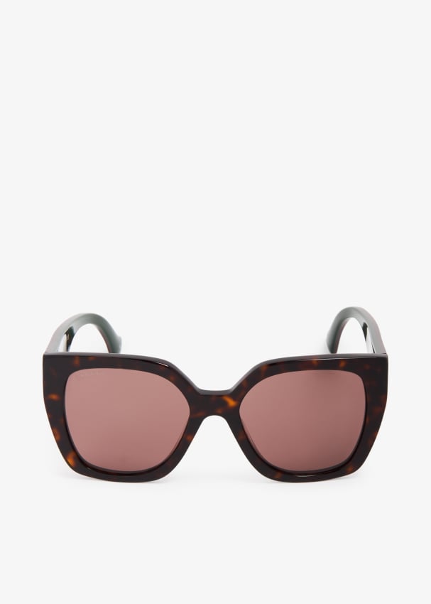 Солнцезащитные очки Gucci Square-Frame, коричневый