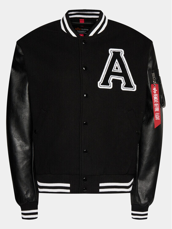 

Бомбер свободного кроя Alpha Industries, черный