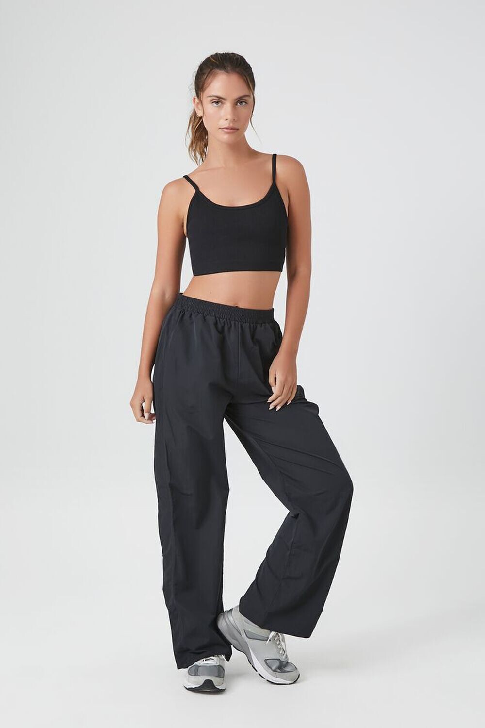 

Активные брюки прямого кроя Forever 21, черный