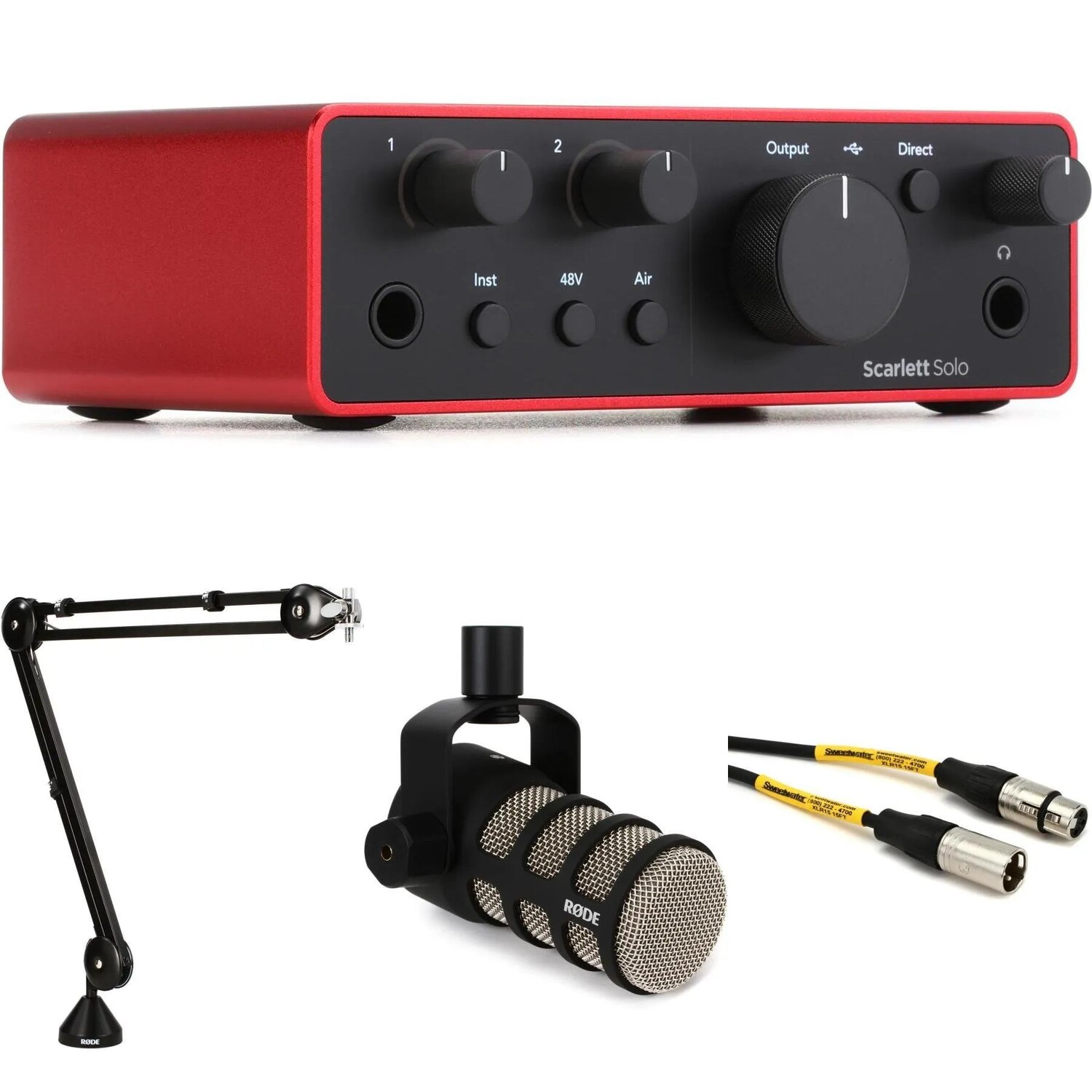 

Новый USB-аудиоинтерфейс Focusrite Scarlett Solo 4-го поколения и комплект подкастов Rode PodMic