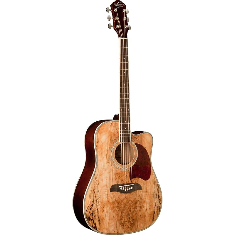 Акустическая гитара Oscar Schmidt OG2CESM Spalted Maple Dreadnought Acoustic Electric Guitar, Natural