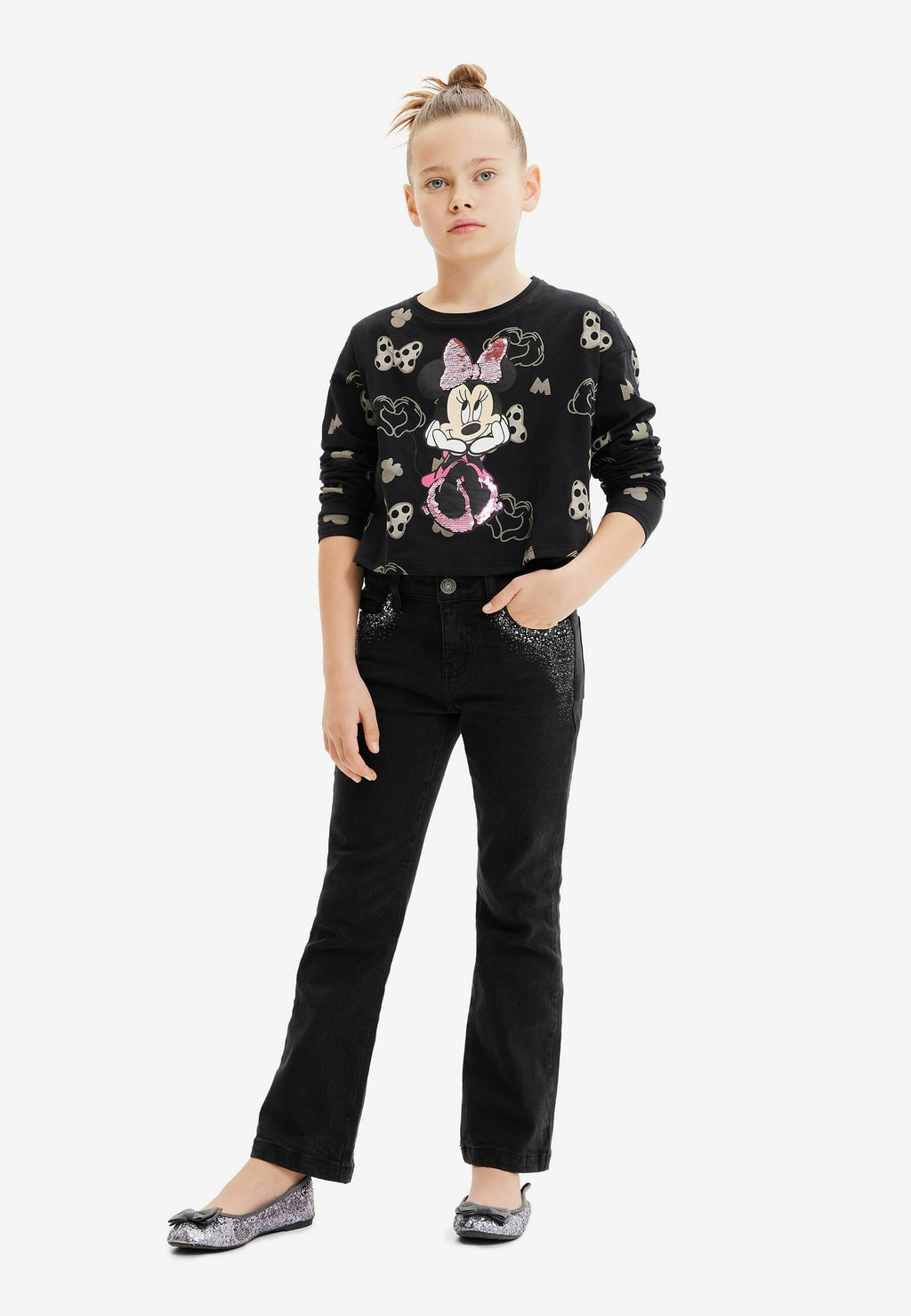 

Футболка с длинными рукавами Sequined Minnie Mouse Desigual, черный