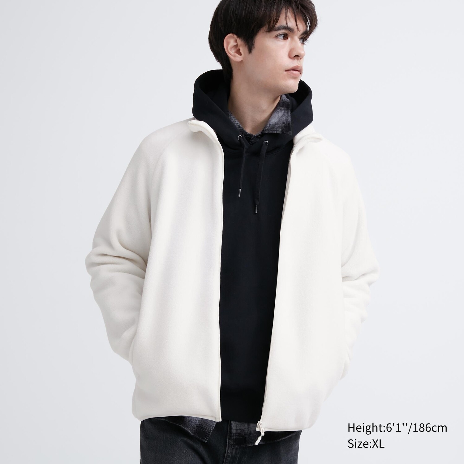 

Куртка UNIQLO с молнией, молочный