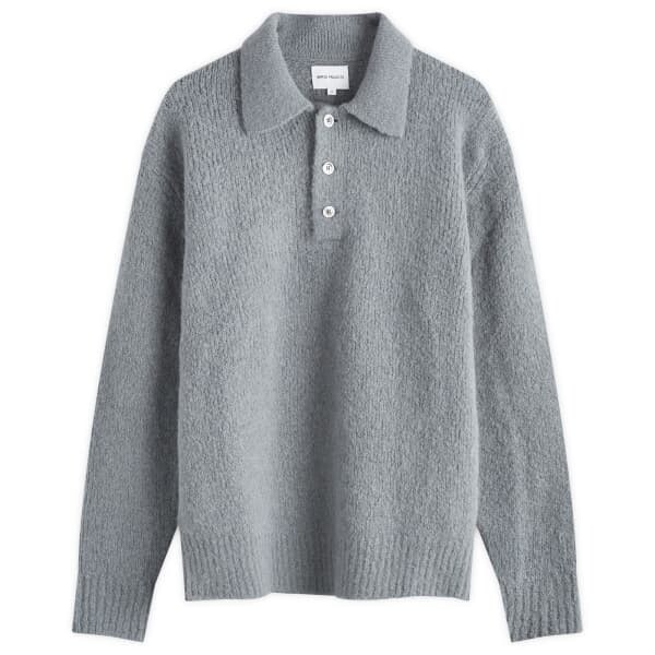 

Поло Rasmus из чесаного трикотажа Norse Projects, серый