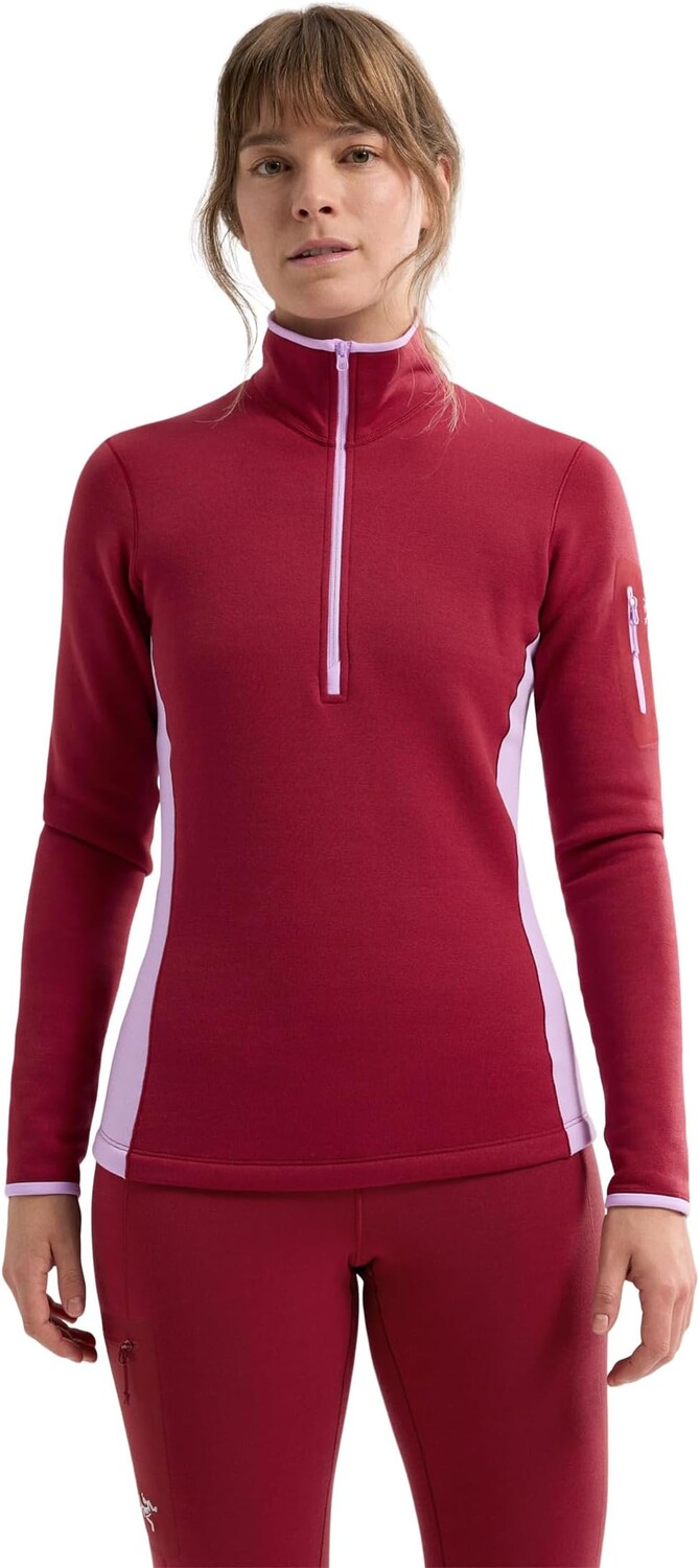 

Rho Heavyweight с воротником на молнии Arc'teryx, цвет Bordeaux/Storm Glow