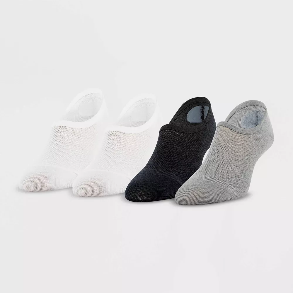 

Peds женские сетчатые повседневные носки 4 пары ультра-низкие, цвет Gray/Black/White