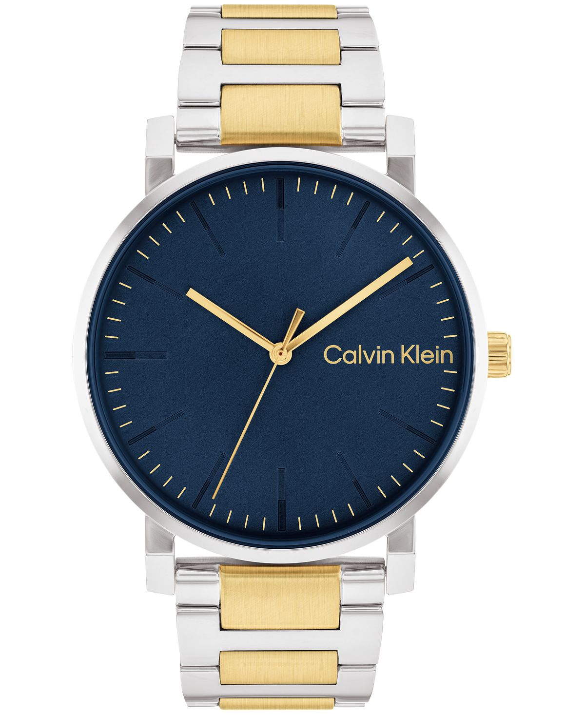 Мужские двухцветные часы-браслет из нержавеющей стали с 3 стрелками, 43 мм Calvin Klein футболка calvin klein jeans two tone monogram regular бежевый