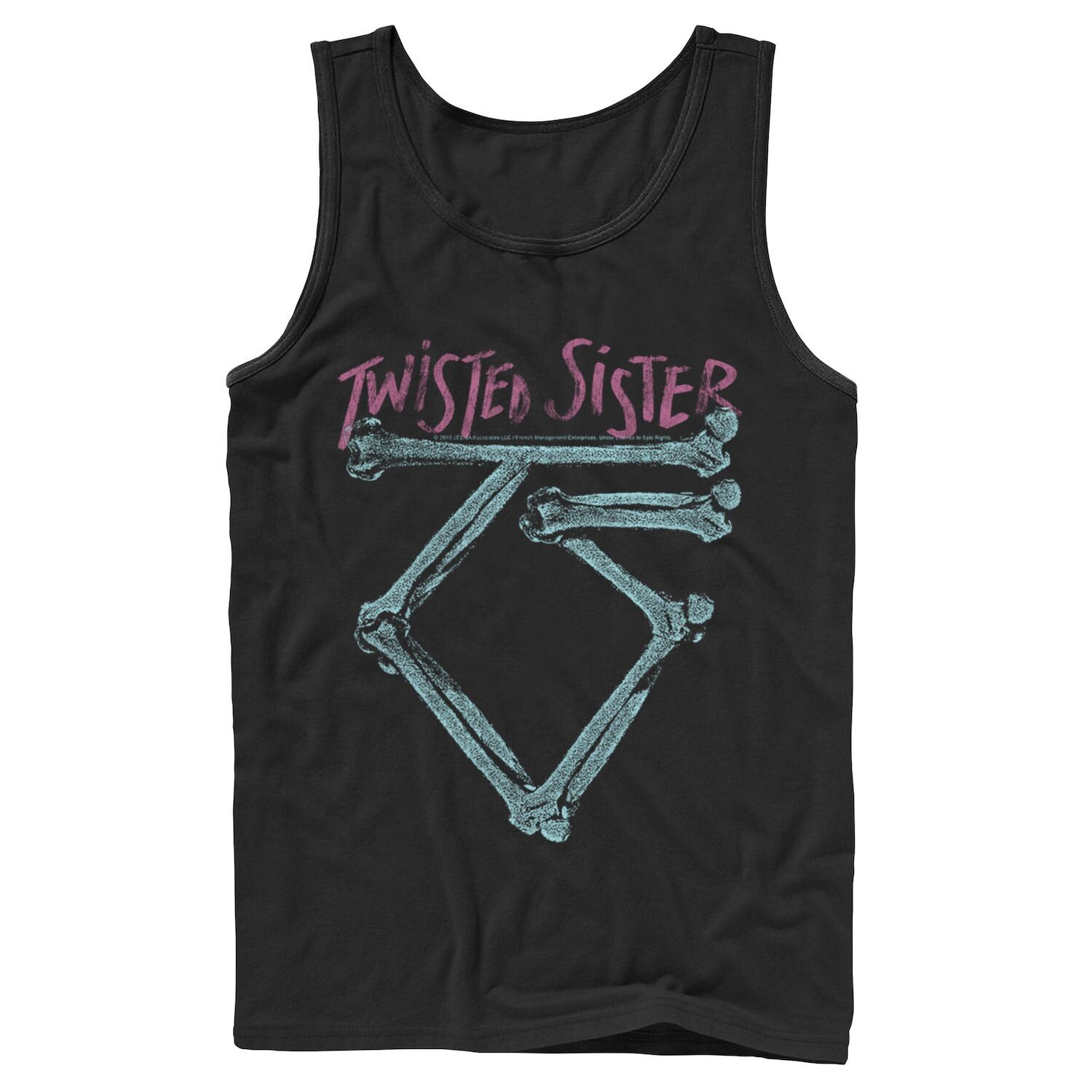 

Мужская майка с логотипом Twisted Sister Distressed Bones Licensed Character