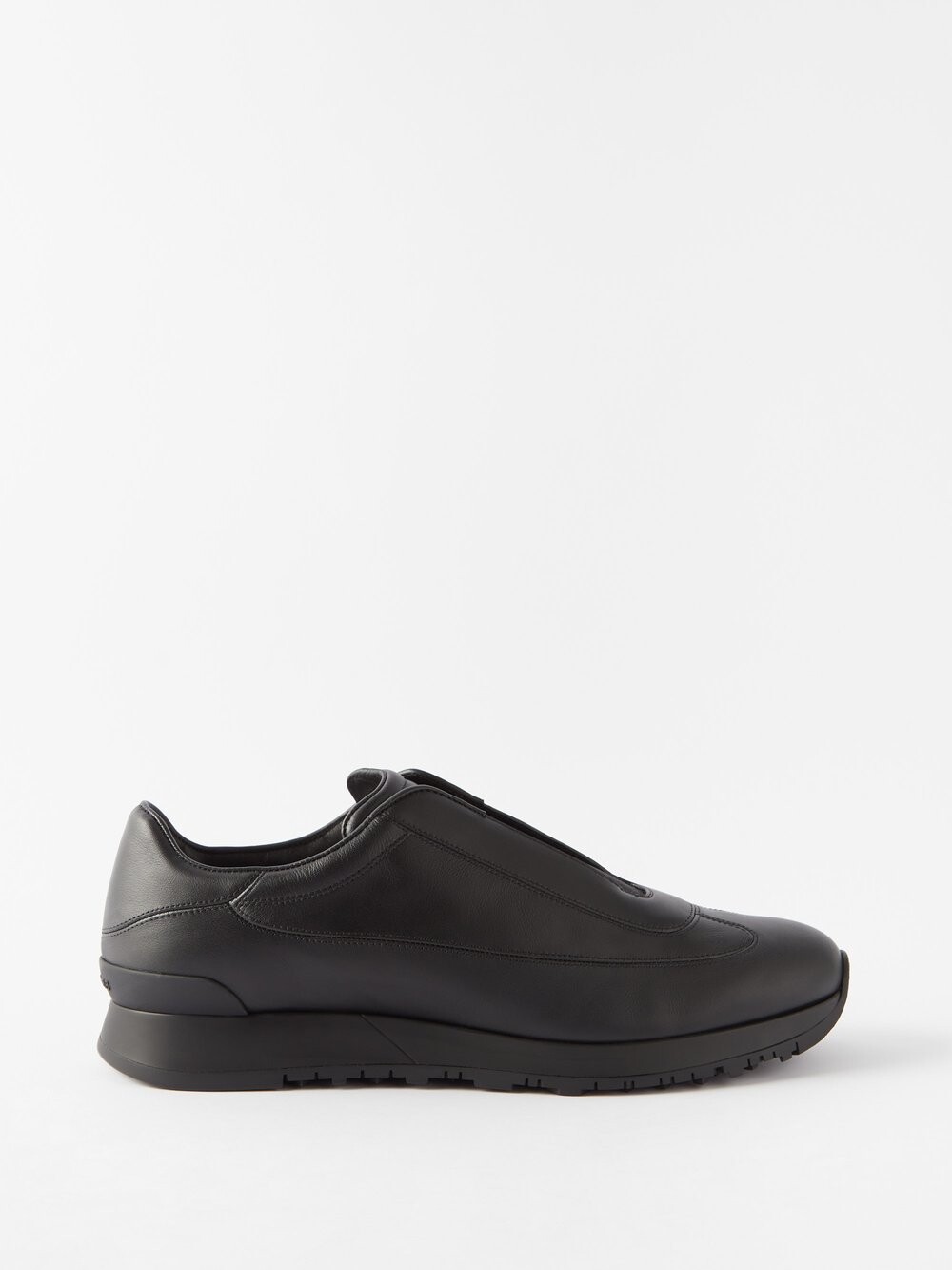 

Кроссовки без шнуровки из кожи со вставками John Lobb, черный