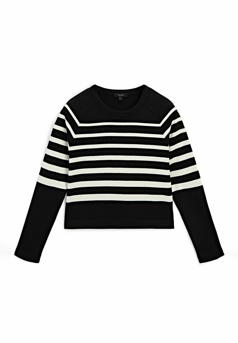 Свитер Striped Massimo Dutti, черный