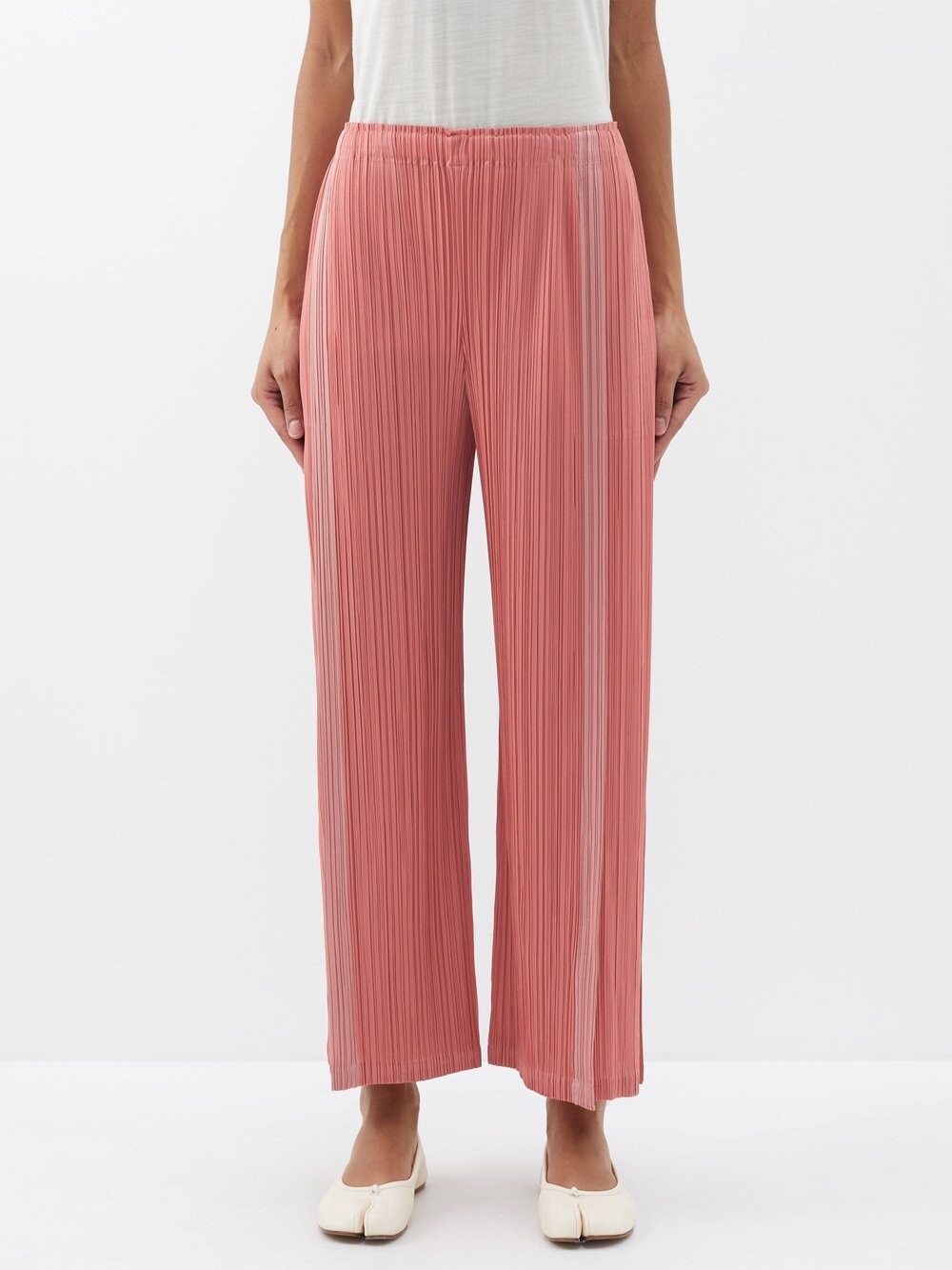 

Прямые брюки со складками walk pure Pleats Please Issey Miyake, розовый