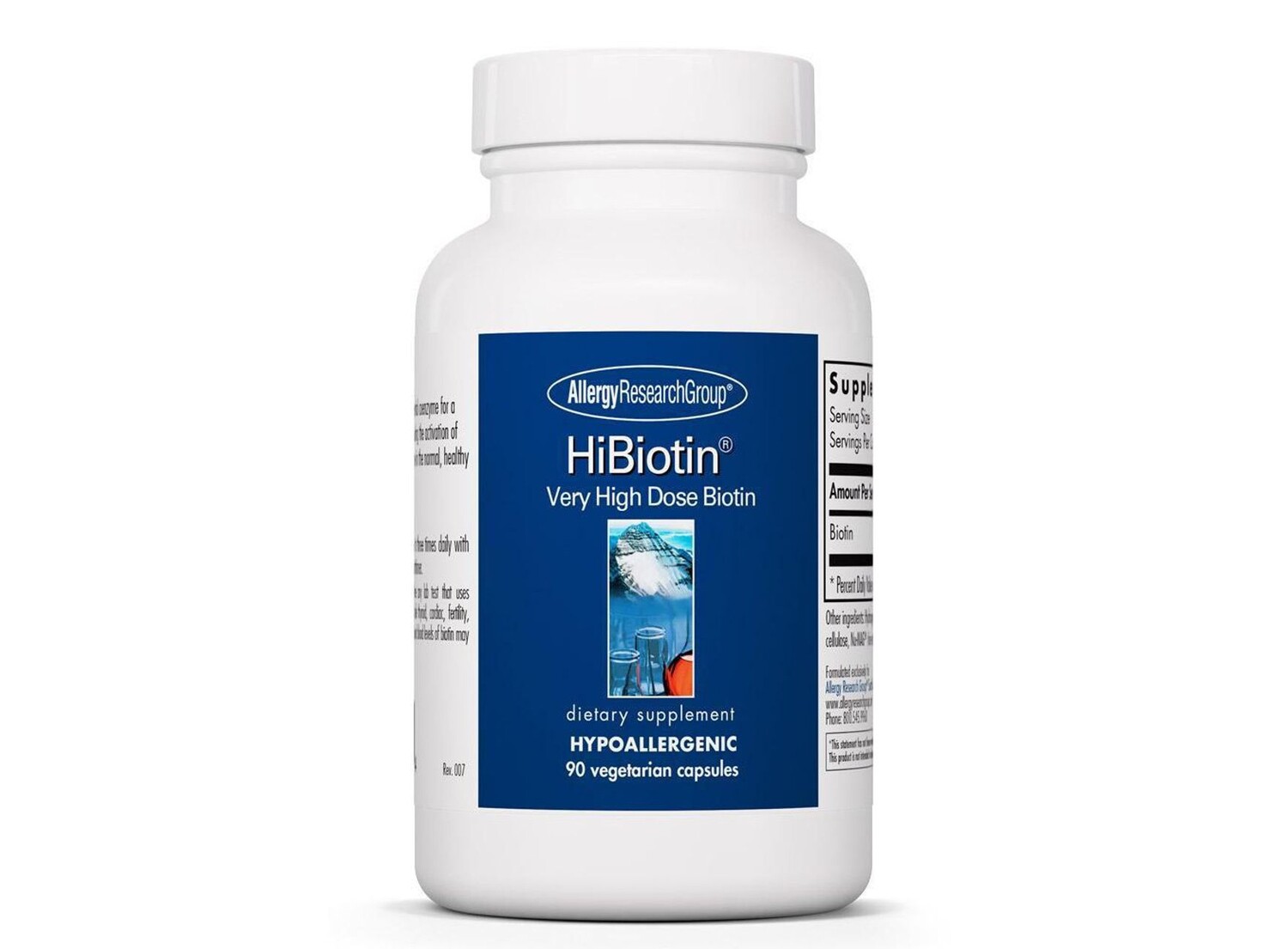 

Allergy Research Group, HiBiotin, 90 вегетарианских капсул ARG