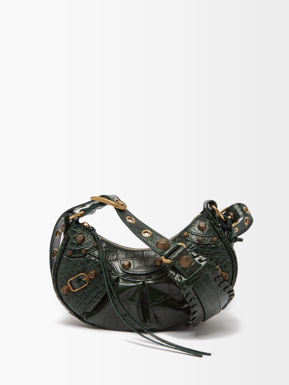 

Сумка на плечо cagole xs из кожи с тиснением под крокодила Balenciaga, зеленый