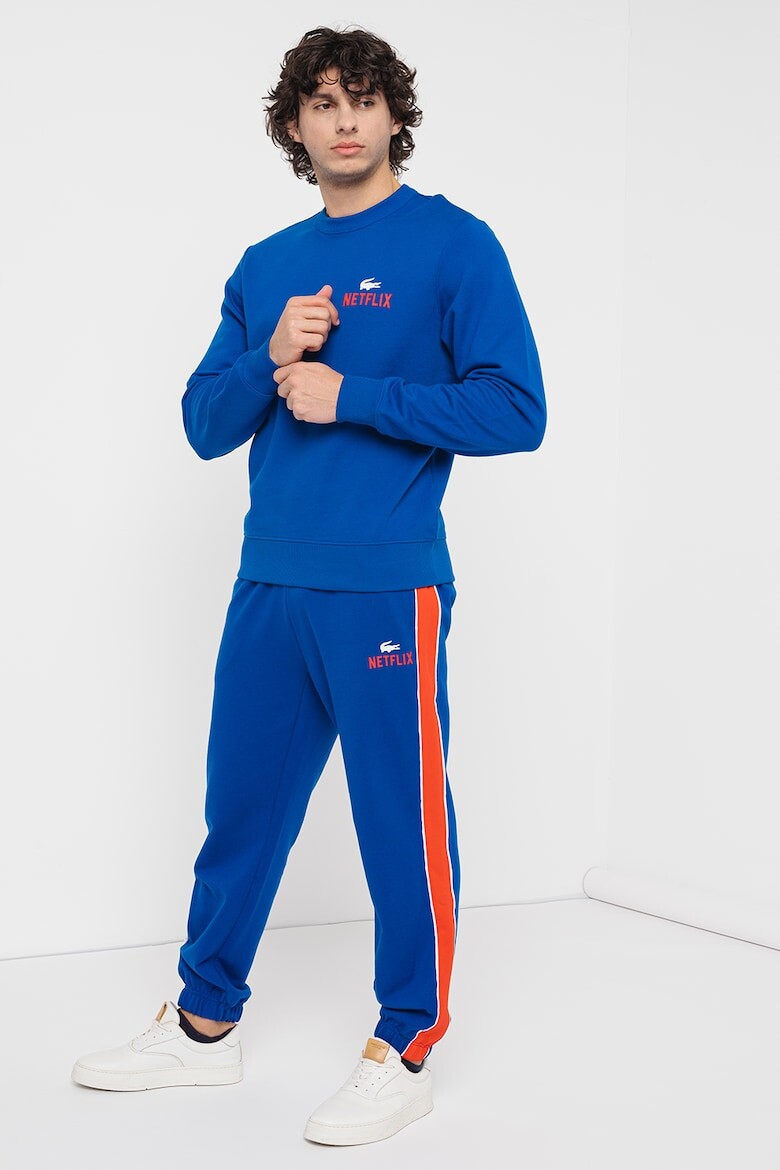 

Хлопковая толстовка с овальным вырезом Lacoste, синий