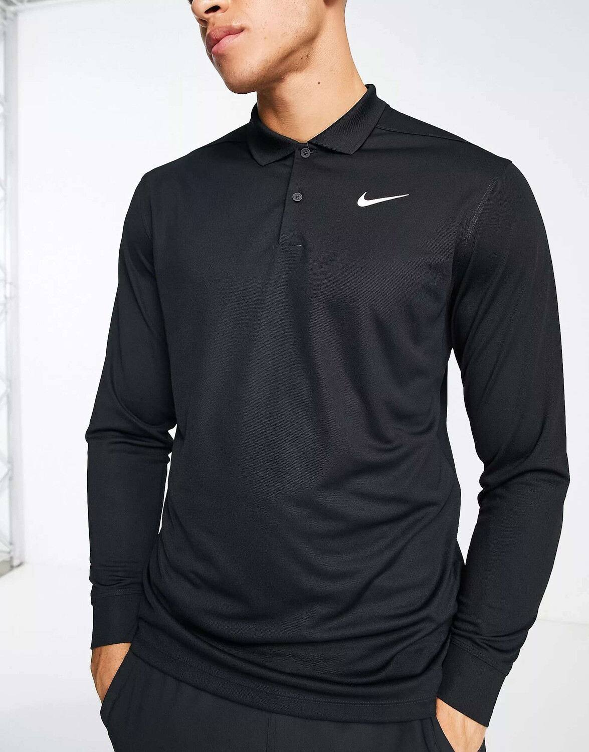 

Черная футболка-поло с длинными рукавами Nike Victory Dri-FIT, Черный