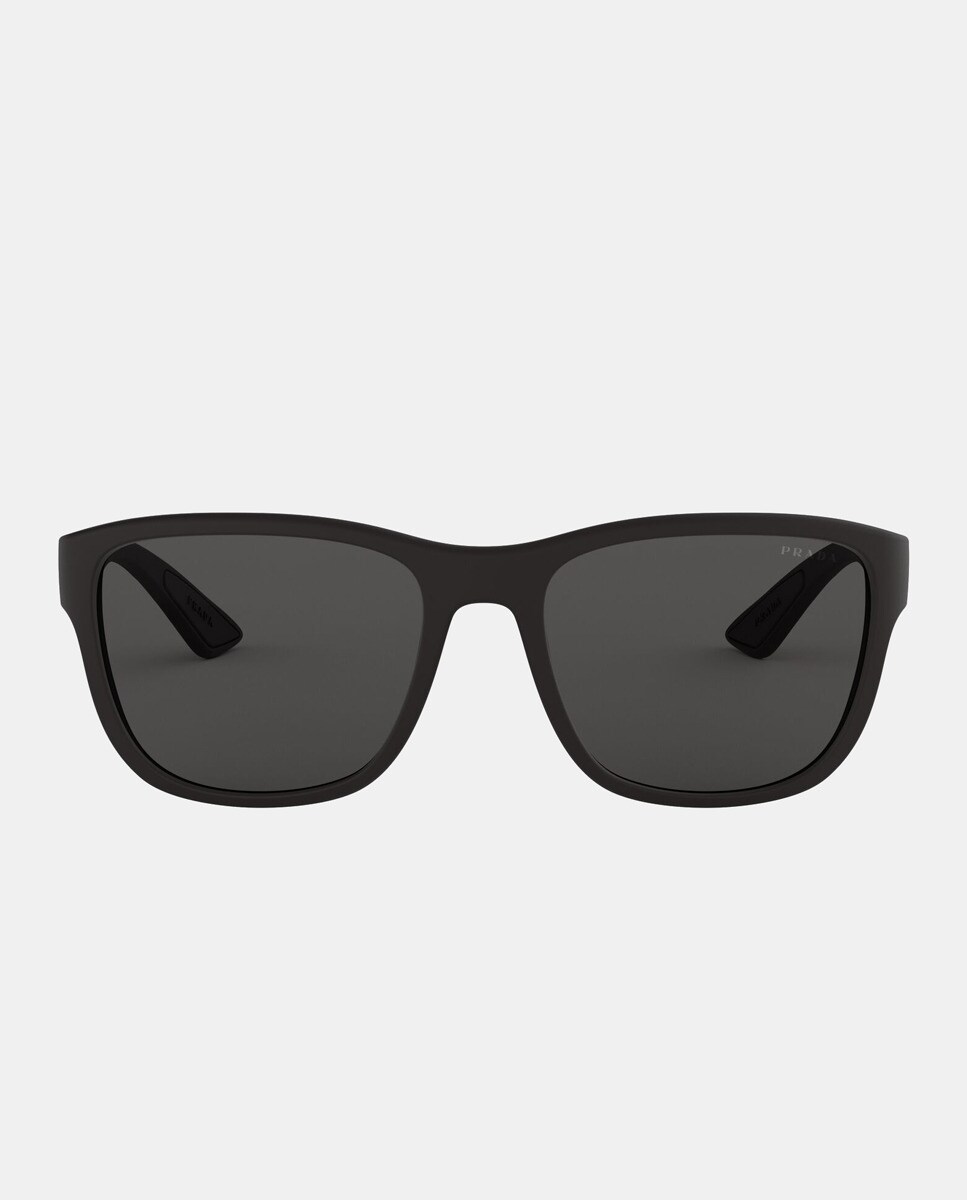Черные мужские солнцезащитные очки прямоугольной формы Prada Linea Rossa, черный