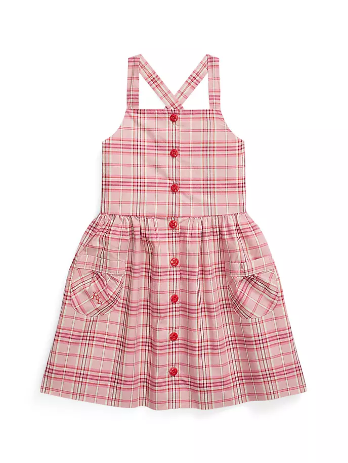 

Расклешенное платье для маленьких девочек и девочек Polo Ralph Lauren, цвет pink plaid