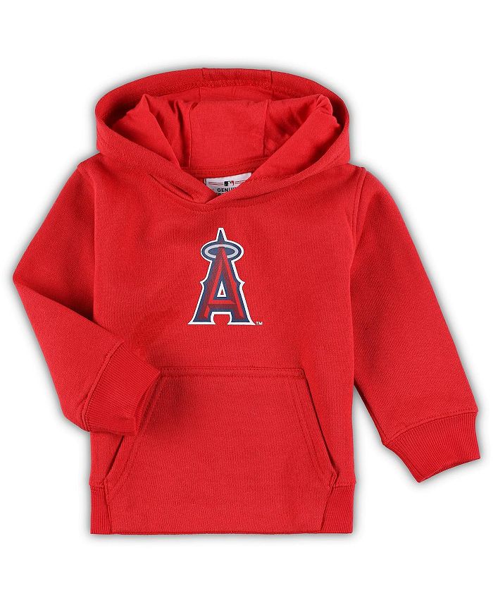 Красный флисовый пуловер с капюшоном с логотипом команды Los Angeles Angels для новорожденных Outerstuff, красный бейсболка с прямым козырьком american needle 400a1v los los angeles angels 400 series milb размер one