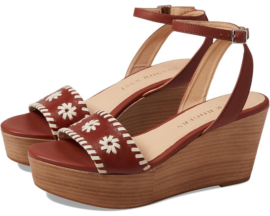 

Туфли Jack Rogers Ferry Wedge Stacked, цвет Luggage/Ivory