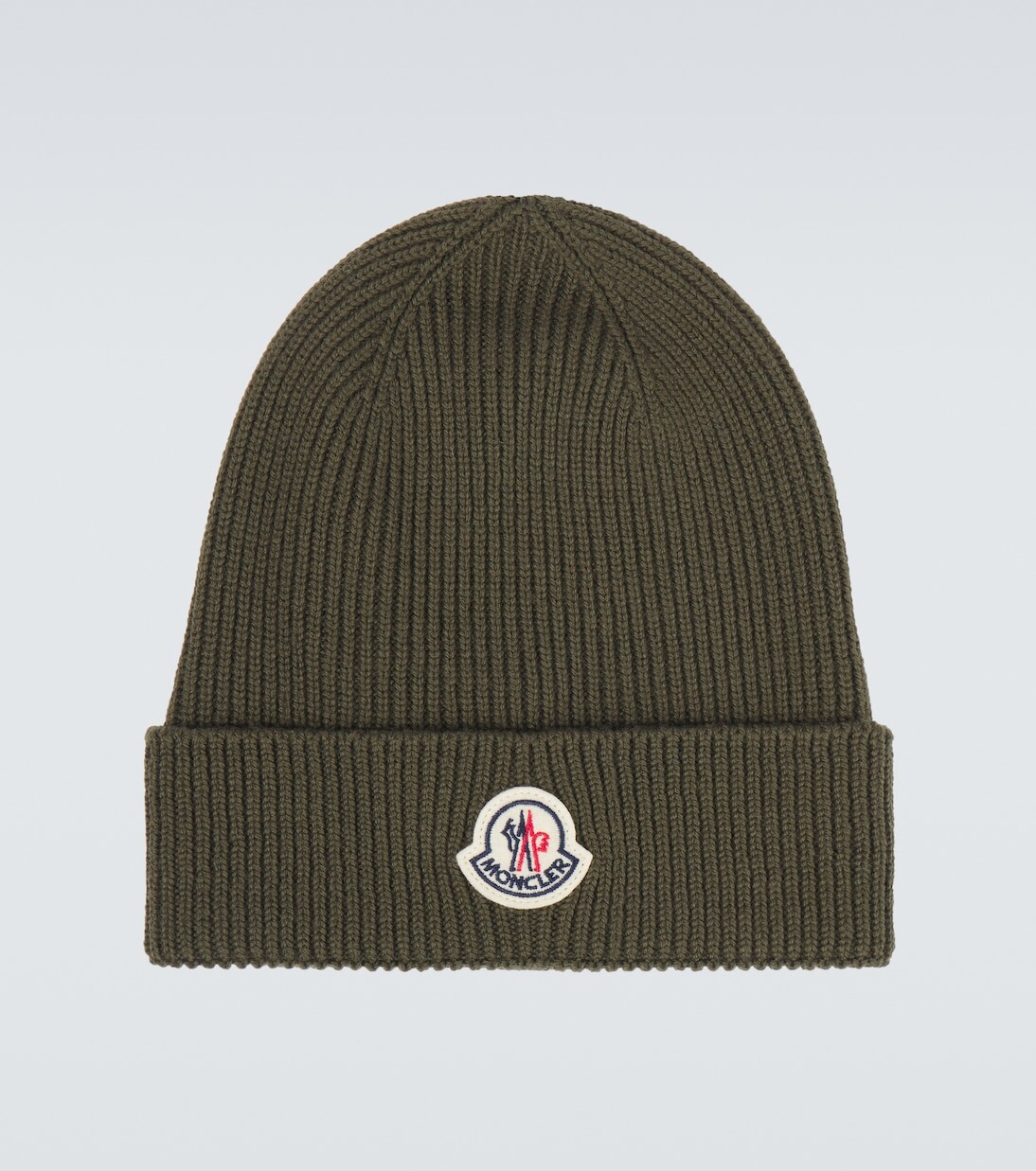 

Шапочка из натуральной шерсти Moncler, цвет olive green