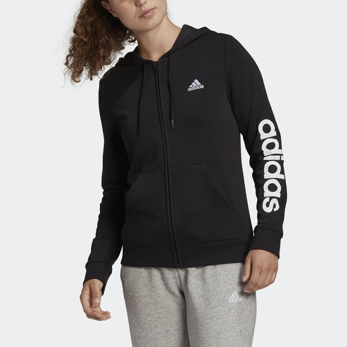 

Толстовка Adidas Sportswear с капюшоном "ESSENTIALS LOGO HOODED JACKET", белый